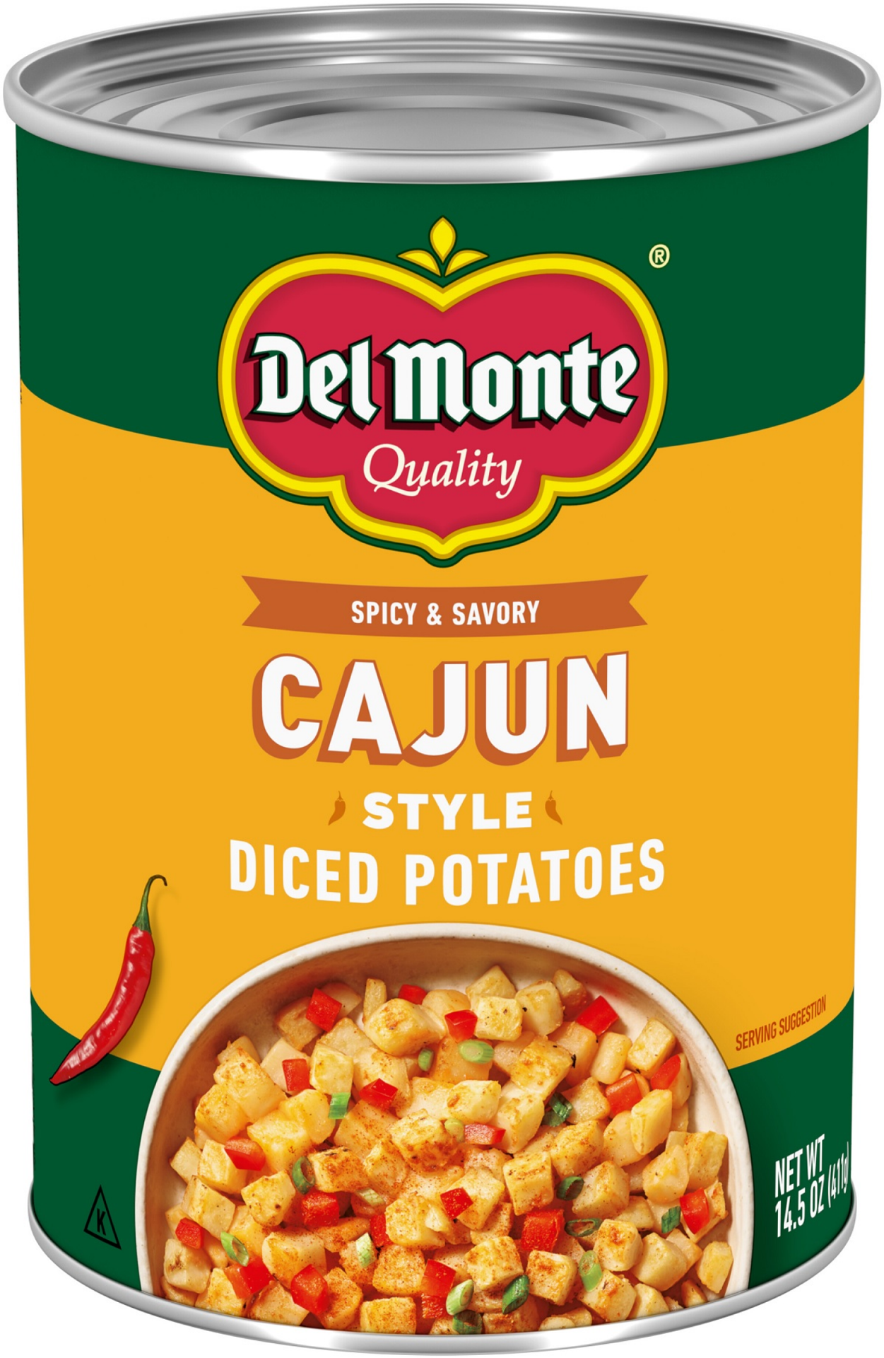 slide 1 of 1, Del Monte Cajun Style Diced Potatoes 14.5 oz, 14.5 oz
