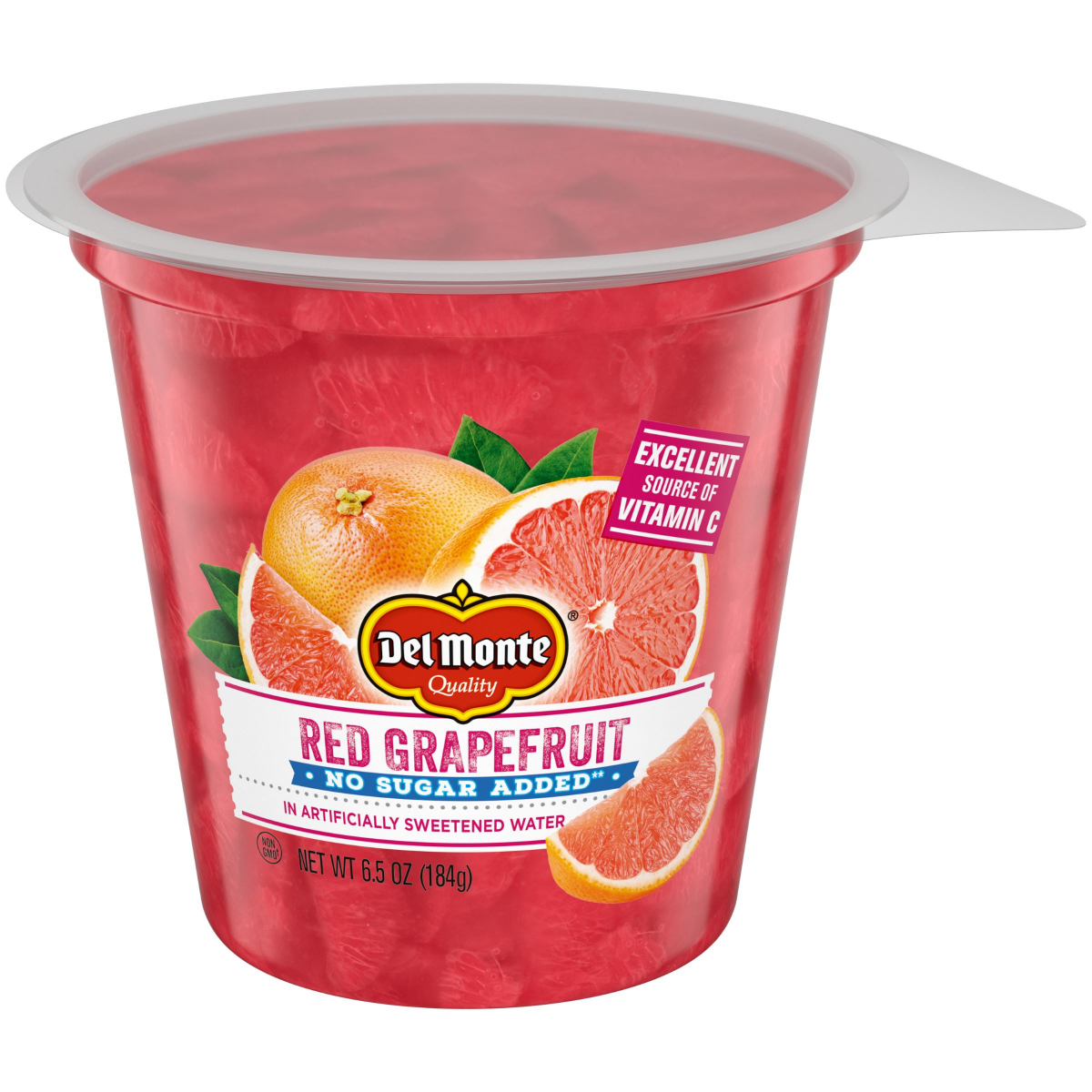 slide 1 of 5, Del Monte Red Grapefruit Fruit Cup Snacks, No Sugar Added, 6.5 oz, 6.5 oz