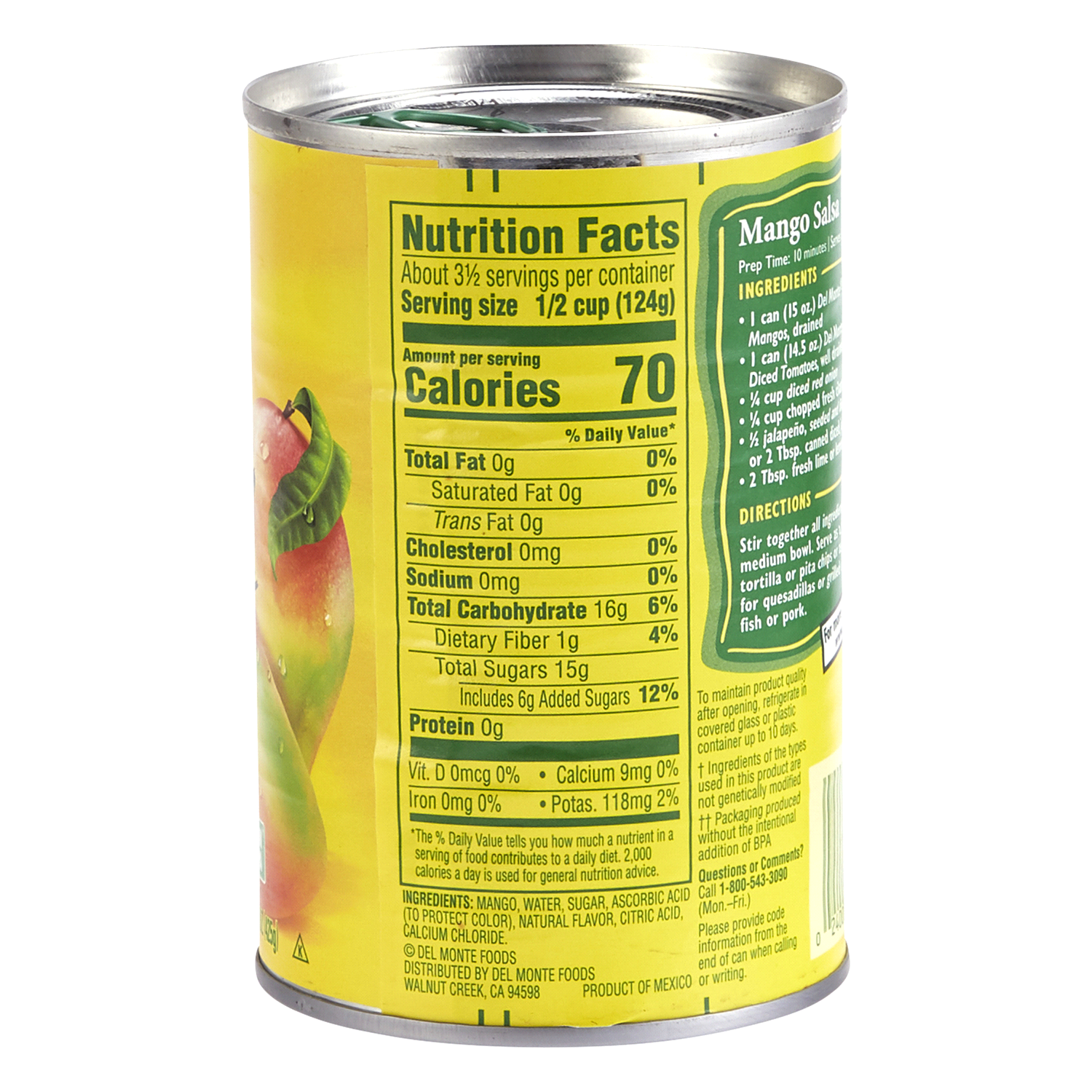 slide 2 of 2, Del Monte In Light Syrup Diced Mangos 15 oz, 15 oz