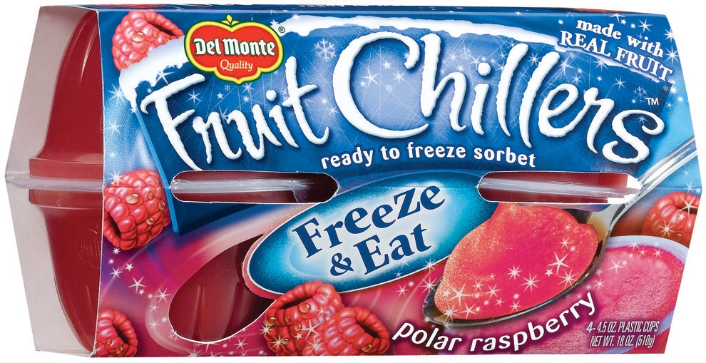 slide 2 of 3, Del Monte Frozen Fruit Sorbet, Polar Raspberry, 4 ct; 4.5 oz