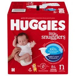 Huggies Little Snugglers Baby Diapers, Size Newborn (up to 10 lbs), 84 Ct