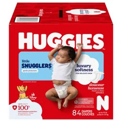 Huggies Little Snugglers Baby Diapers, Size Newborn (up to 10 lbs), 84 Ct