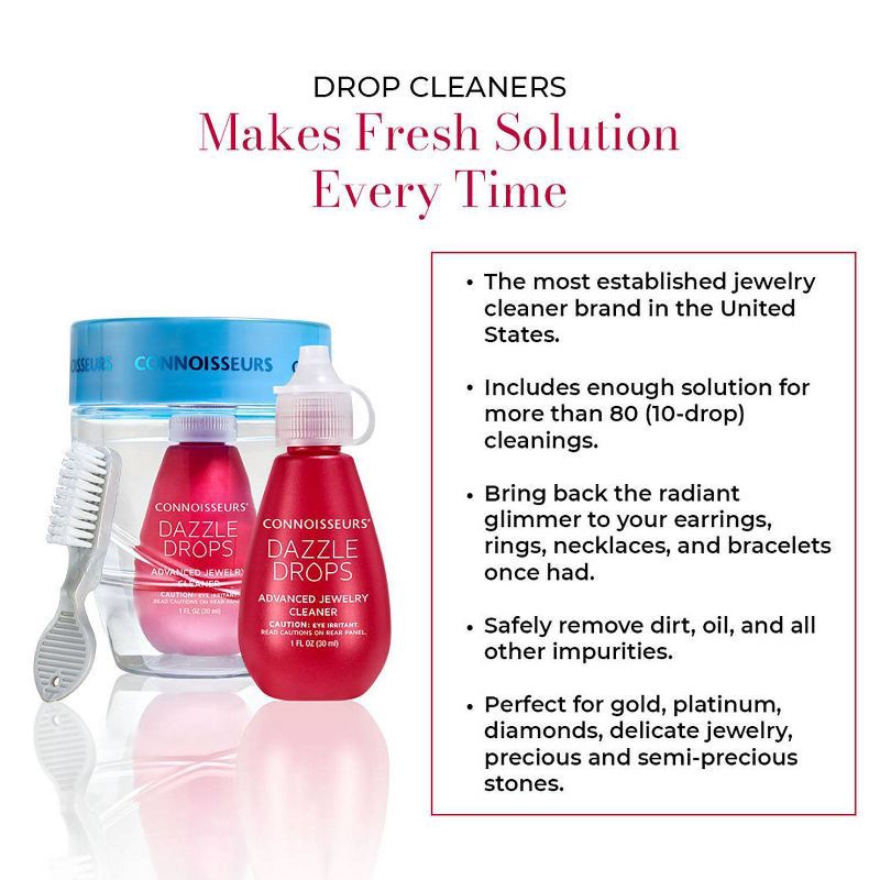 slide 3 of 6, Connoisseurs Advanced Jewelry Cleaner Dazzle Drops: Liquid for Silver, Gold & Platinum Surfaces, 1 ct