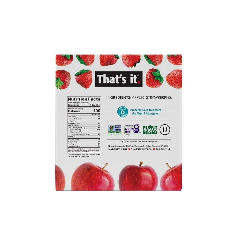 slide 2 of 5, That's It. Apple And Strawberry Nutrition Bar - 6oz - 5ct, 5 ct; 6 oz