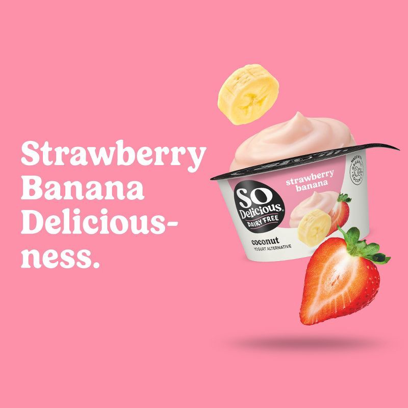 slide 3 of 11, So Delicious Dairy Free Strawberry Banana Coconut Milk Yogurt - 5.3oz Cup, 5.3 oz
