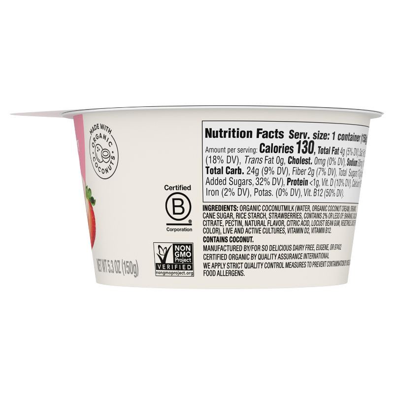 slide 10 of 11, So Delicious Dairy Free Strawberry Banana Coconut Milk Yogurt - 5.3oz Cup, 5.3 oz