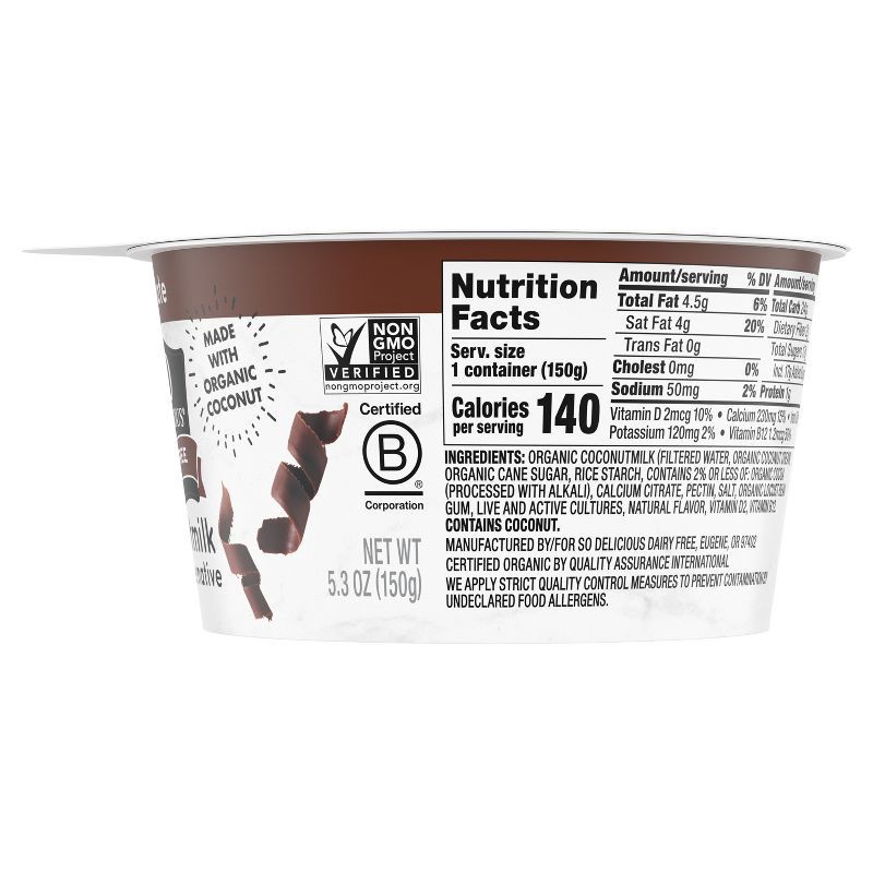 slide 6 of 7, So Delicious Dairy Free Chocolate Coconut Milk Yogurt - 5.3oz Cup, 5.3 oz