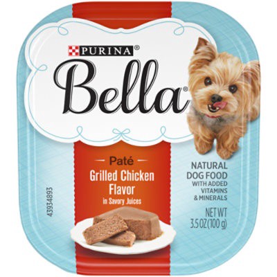 slide 1 of 9, Bella Purina Bella Natural Small Breed Pate Wet Dog Food, Grilled Chicken Flavor in Savory Juices, 3.5 oz
