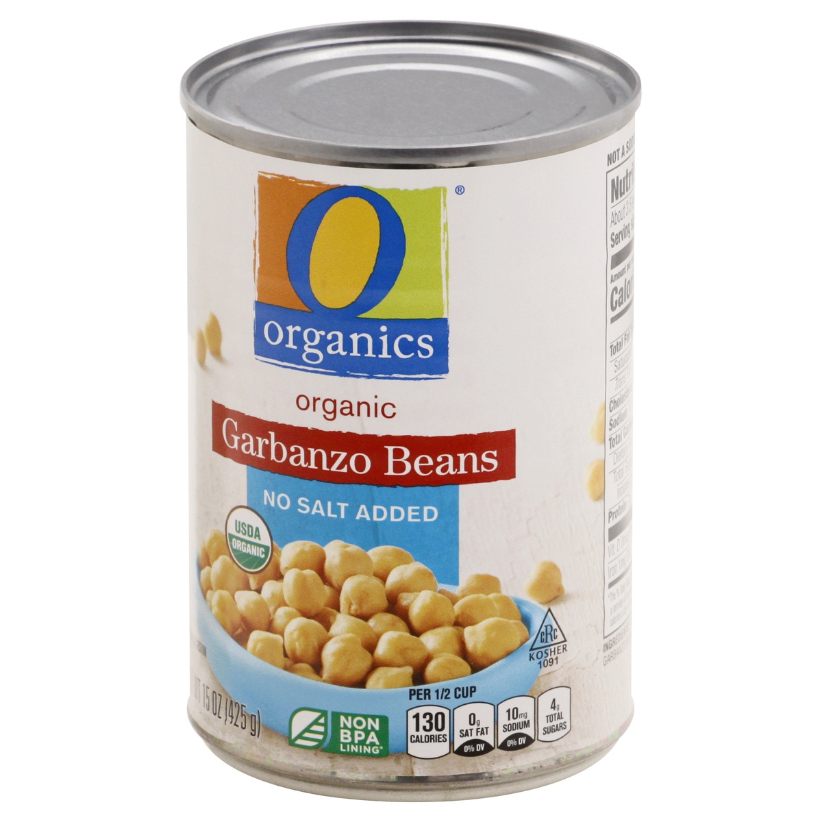slide 8 of 9, O Organics O Orgnc Beans Garbanzo No Salt Added, 15 oz