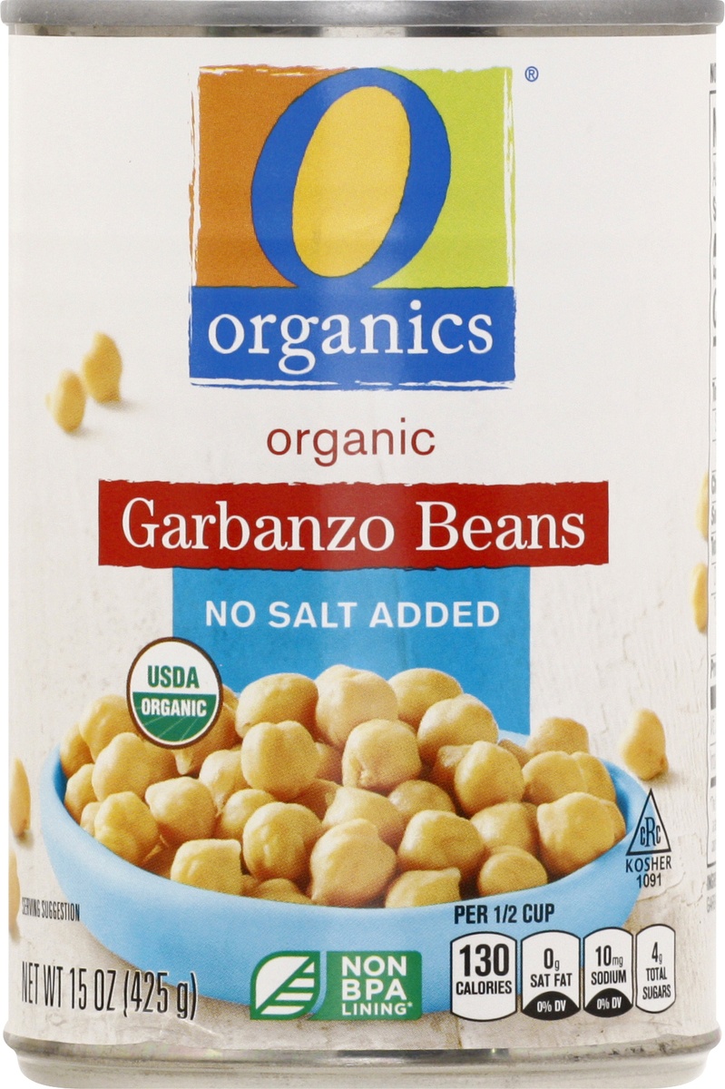 slide 7 of 9, O Organics O Orgnc Beans Garbanzo No Salt Added, 15 oz