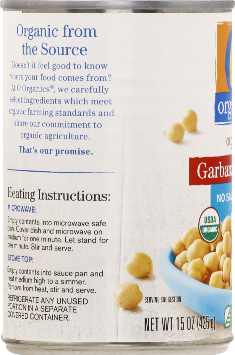 slide 3 of 9, O Organics O Orgnc Beans Garbanzo No Salt Added, 15 oz