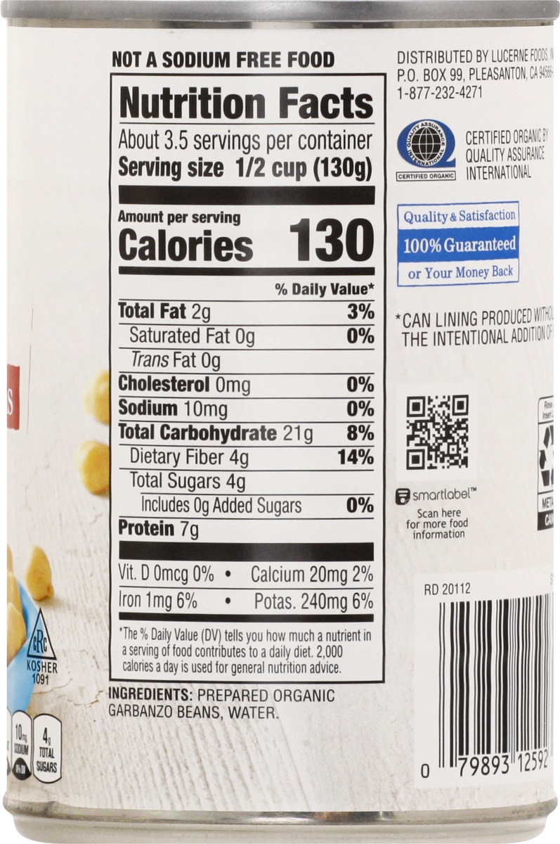 slide 5 of 9, O Organics O Orgnc Beans Garbanzo No Salt Added, 15 oz