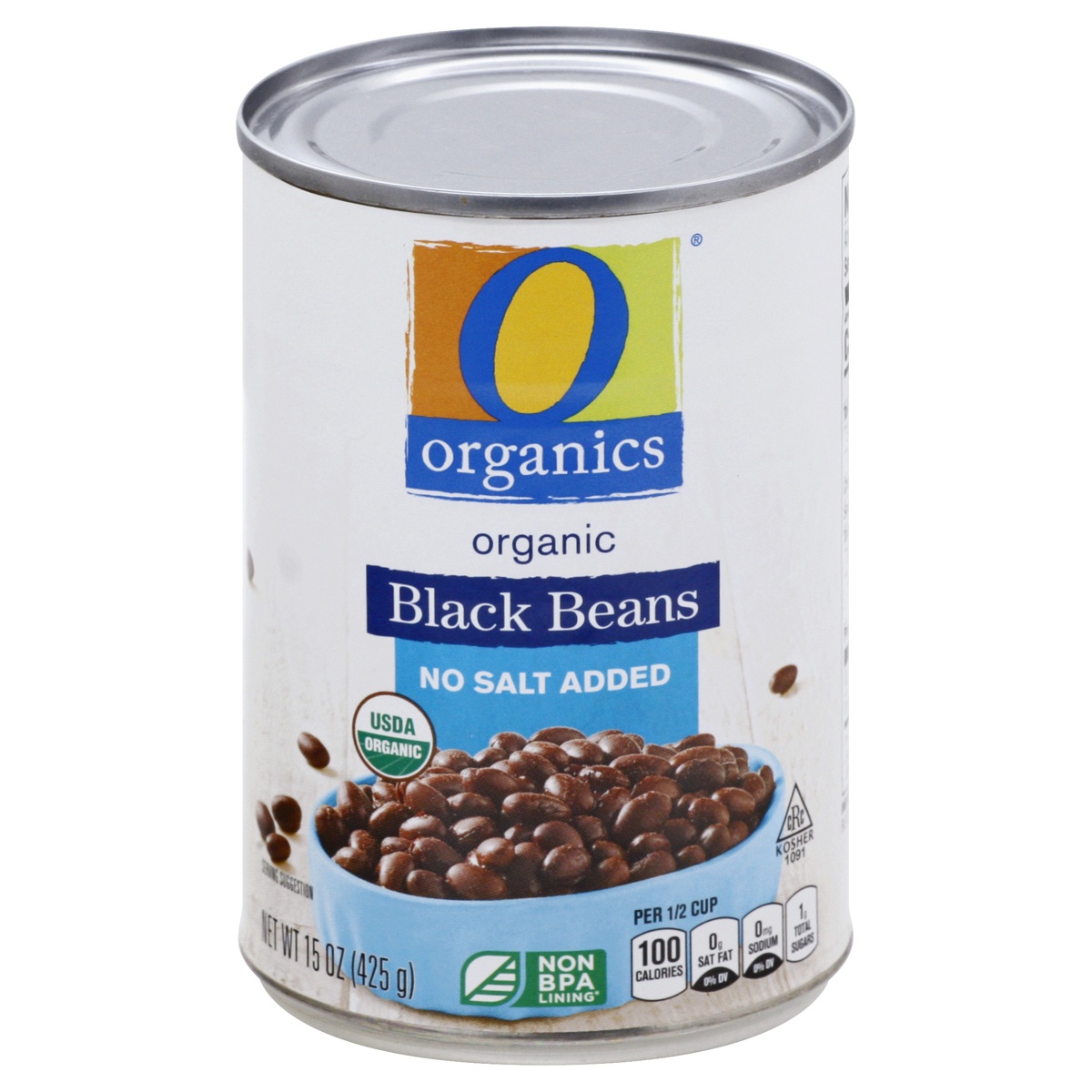 slide 1 of 9, O Organics O Orgnc Beans Black No Salt Added, 15 oz