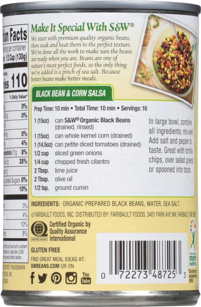slide 4 of 9, S&W Organic Black Beans 15 oz, 