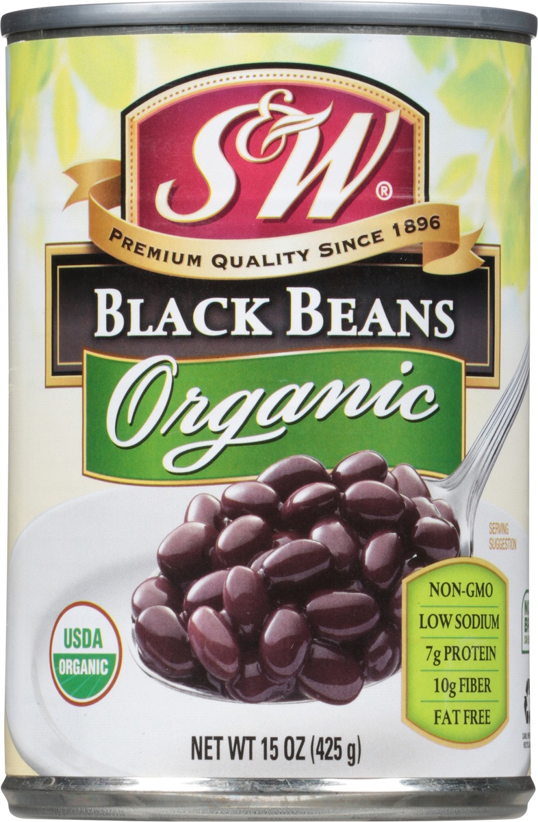 slide 6 of 9, S&W Organic Black Beans 15 oz, 