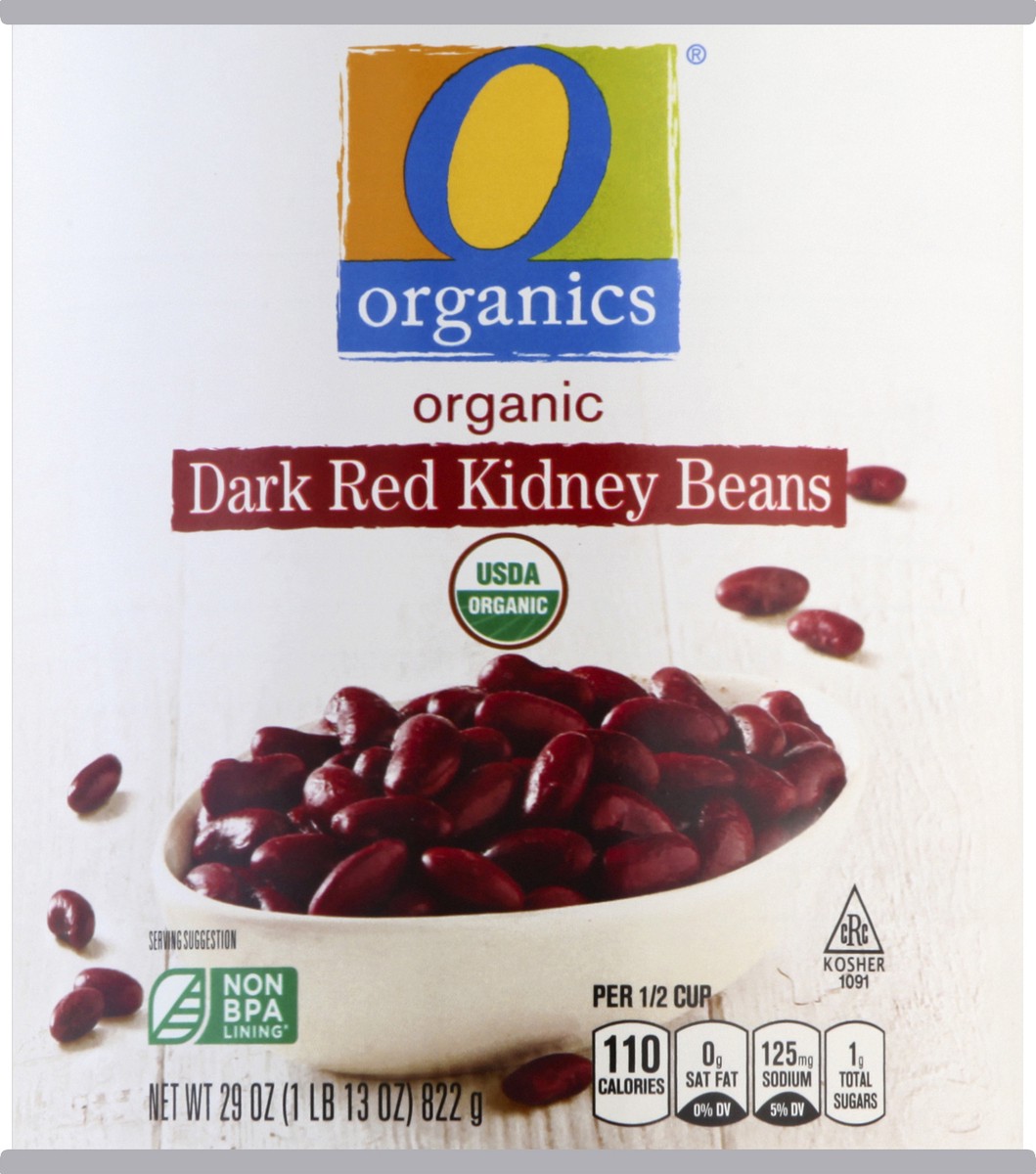 slide 4 of 7, O Organics Beans Kidney Red, 29 oz