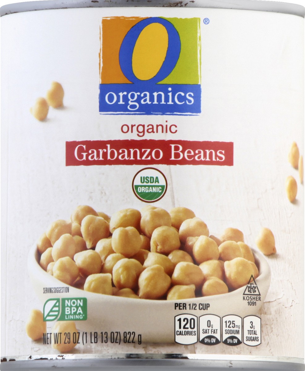 slide 4 of 7, O Organics Beans Garbanzo, 29 oz