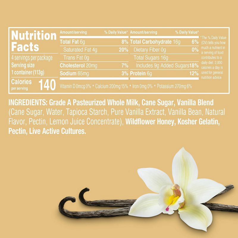 slide 4 of 5, noosa Vanilla Bean Aussie Style Yogurt - 6g Protein 4oz, 6 gram, 4 oz