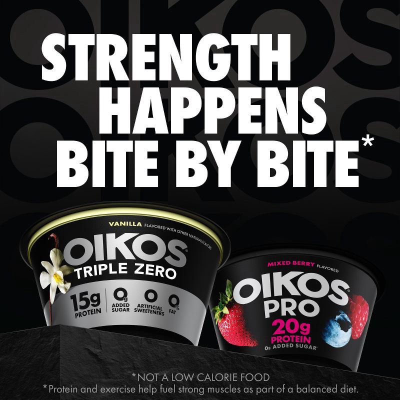 slide 8 of 13, Oikos Triple Zero Vanilla Greek Yogurt - 15g Protein 4ct/5.3oz Cups, 15 gram, 4 ct, 5.3 oz