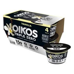 Oikos Triple Zero Vanilla Greek Yogurt - 15g Protein 4ct/5.3oz Cups