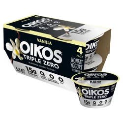 Oikos Triple Zero Vanilla Greek Yogurt - 15g Protein 4ct/5.3oz Cups