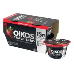 Oikos Triple Zero Strawberry Greek Yogurt - 4ct/5.3oz Cups