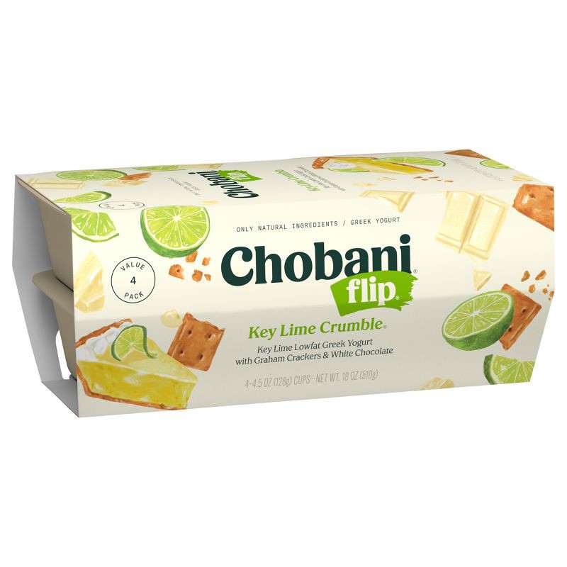 slide 2 of 8, Chobani Flip Key Lime Crumble Low Fat Greek Yogurt - 4ct/4.5oz Cups, 4 ct; 4.5 oz