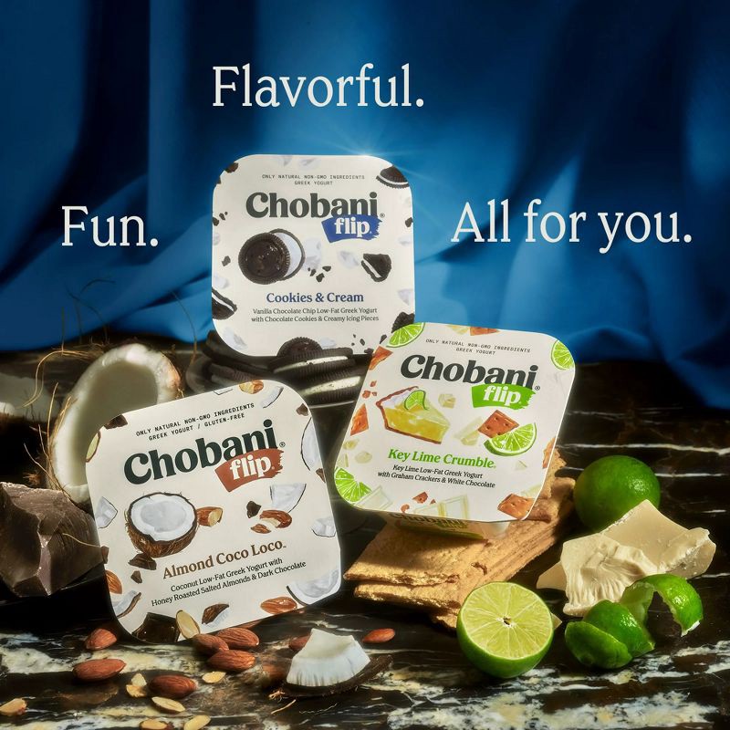 slide 5 of 8, Chobani Flip Key Lime Crumble Low Fat Greek Yogurt - 4ct/4.5oz Cups, 4 ct; 4.5 oz