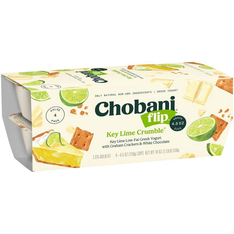 slide 7 of 7, Chobani Flip Key Lime Crumble Low Fat Greek Yogurt - 4ct/4.5oz Cups, 4 ct; 4.5 oz