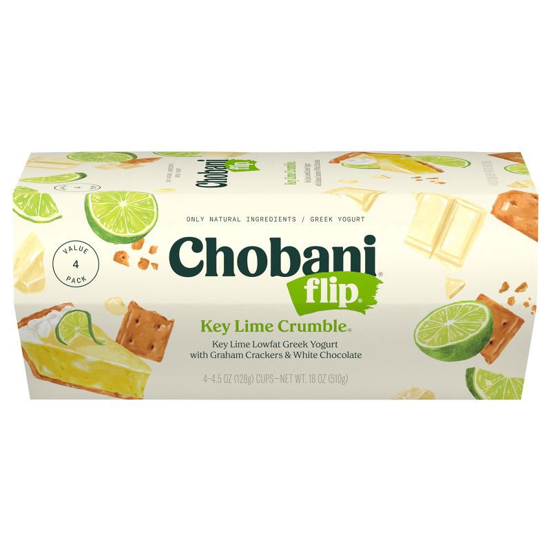 slide 1 of 8, Chobani Flip Key Lime Crumble Low Fat Greek Yogurt - 4ct/4.5oz Cups, 4 ct; 4.5 oz