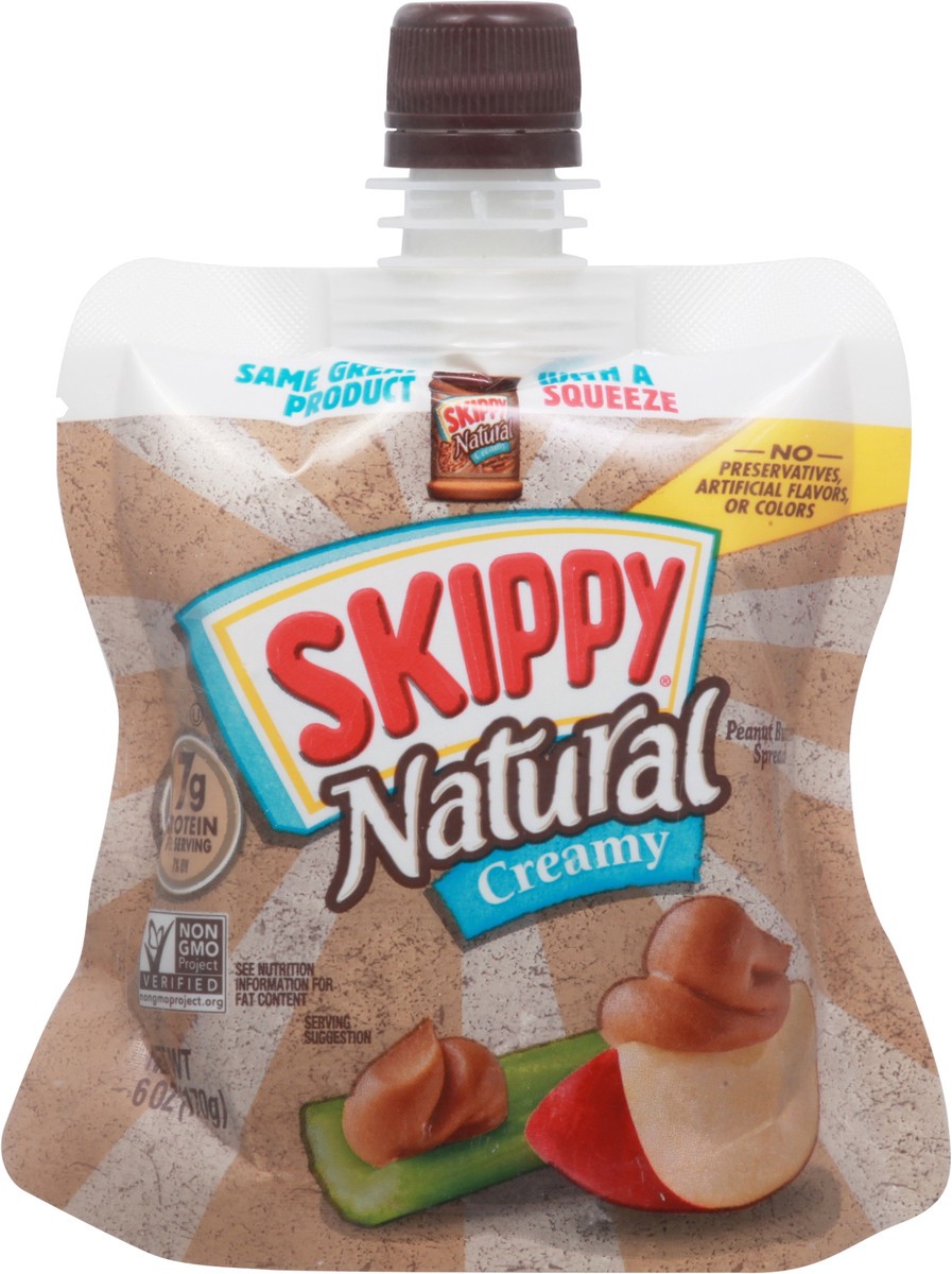 slide 3 of 9, Skippy Natural Creamy Squeeze Pouch - 6oz, 6 oz