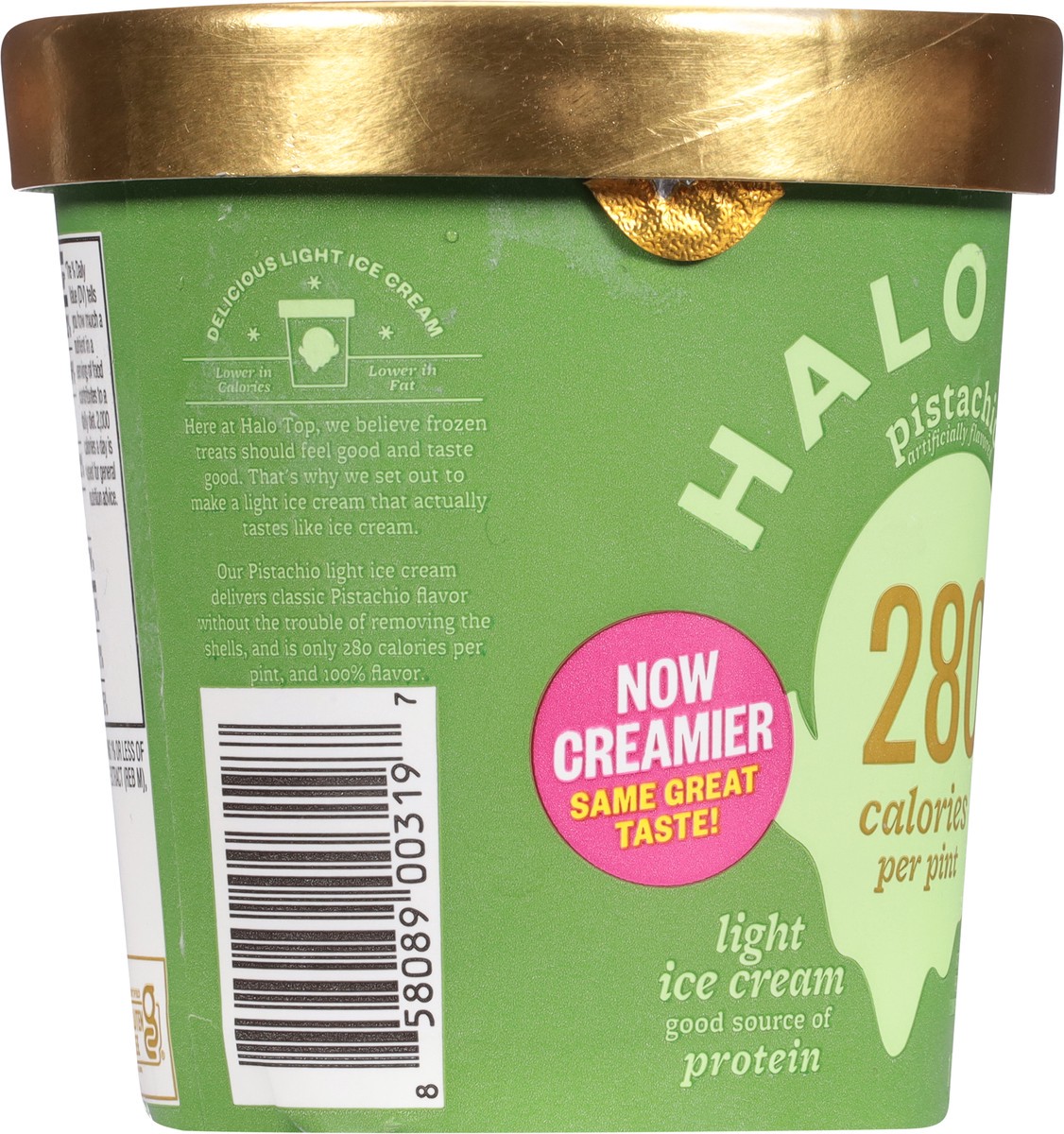 slide 2 of 9, Halo Top Pistachio Light Ice Cream, 16 fl oz