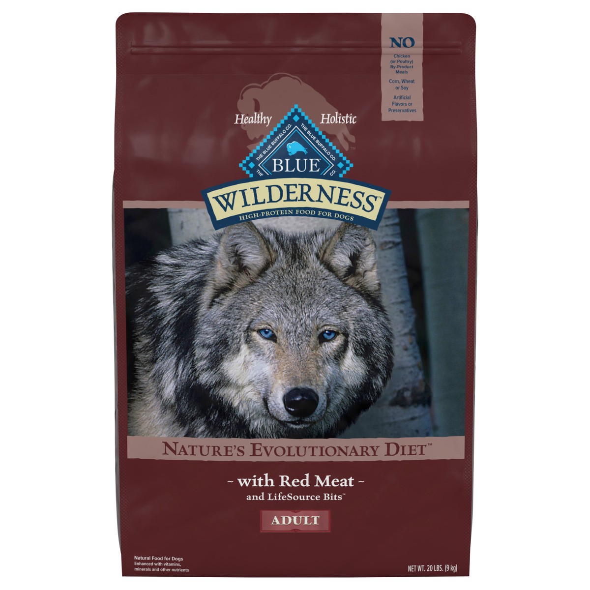 slide 6 of 13, Blue Buffalo Wilderness High Protein, Natural Adult Dry Dog Food, Red Meat 20-lb, 20 lb