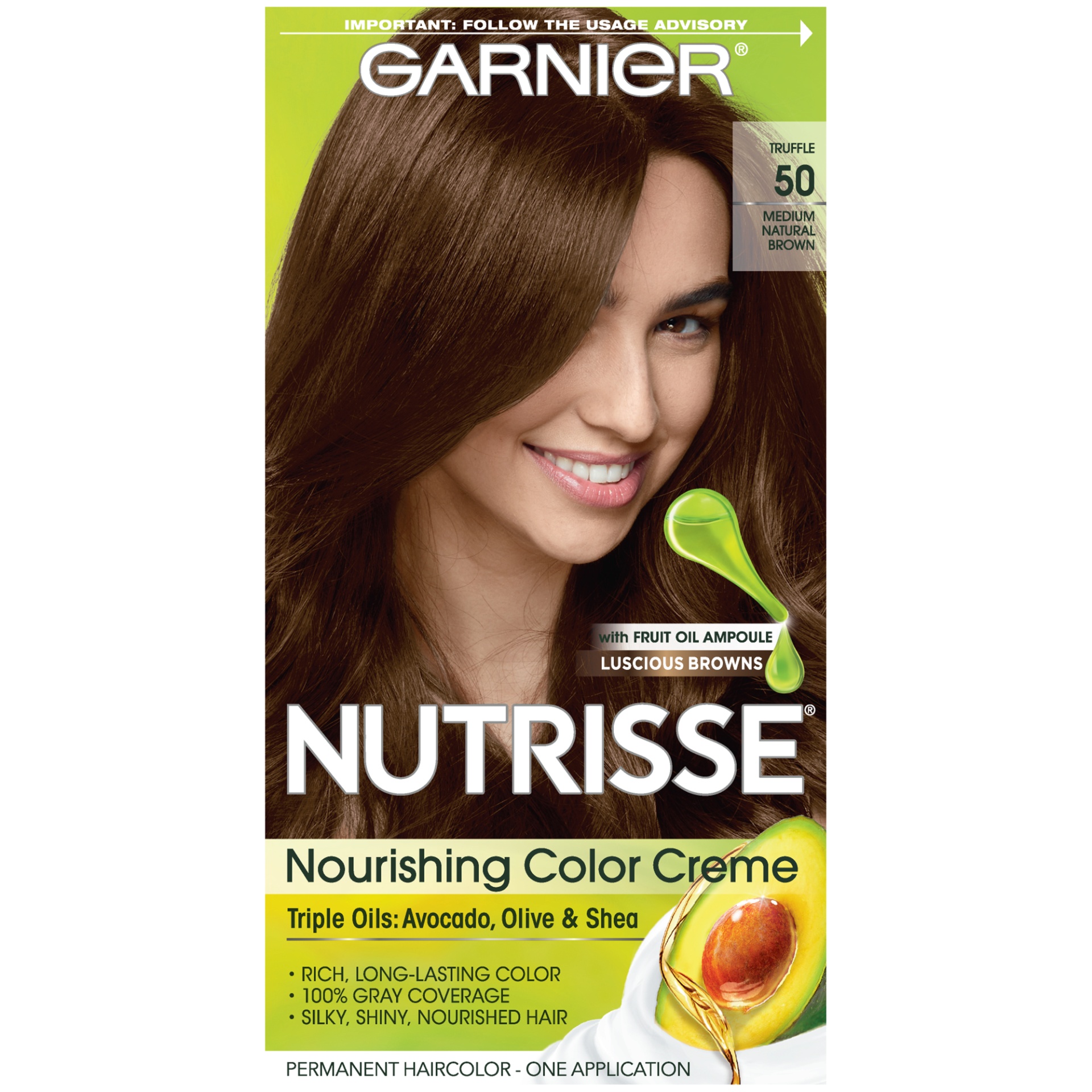 slide 3 of 8, Garnier Nutrisse Nourishing Color Creme - 50 Medium Natural Brown, 1 ct