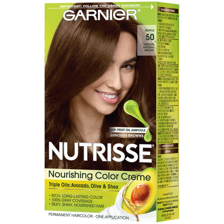slide 5 of 8, Garnier Nutrisse Nourishing Color Creme - 50 Medium Natural Brown, 1 ct