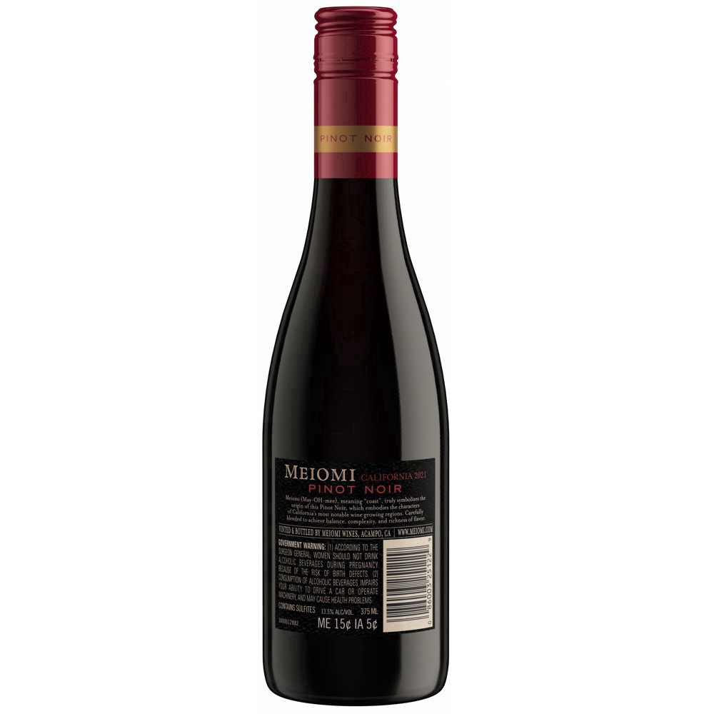 slide 17 of 25, Meiomi California Pinot Noir Red Wine, 375 mL Half Bottle, 12.68 fl oz