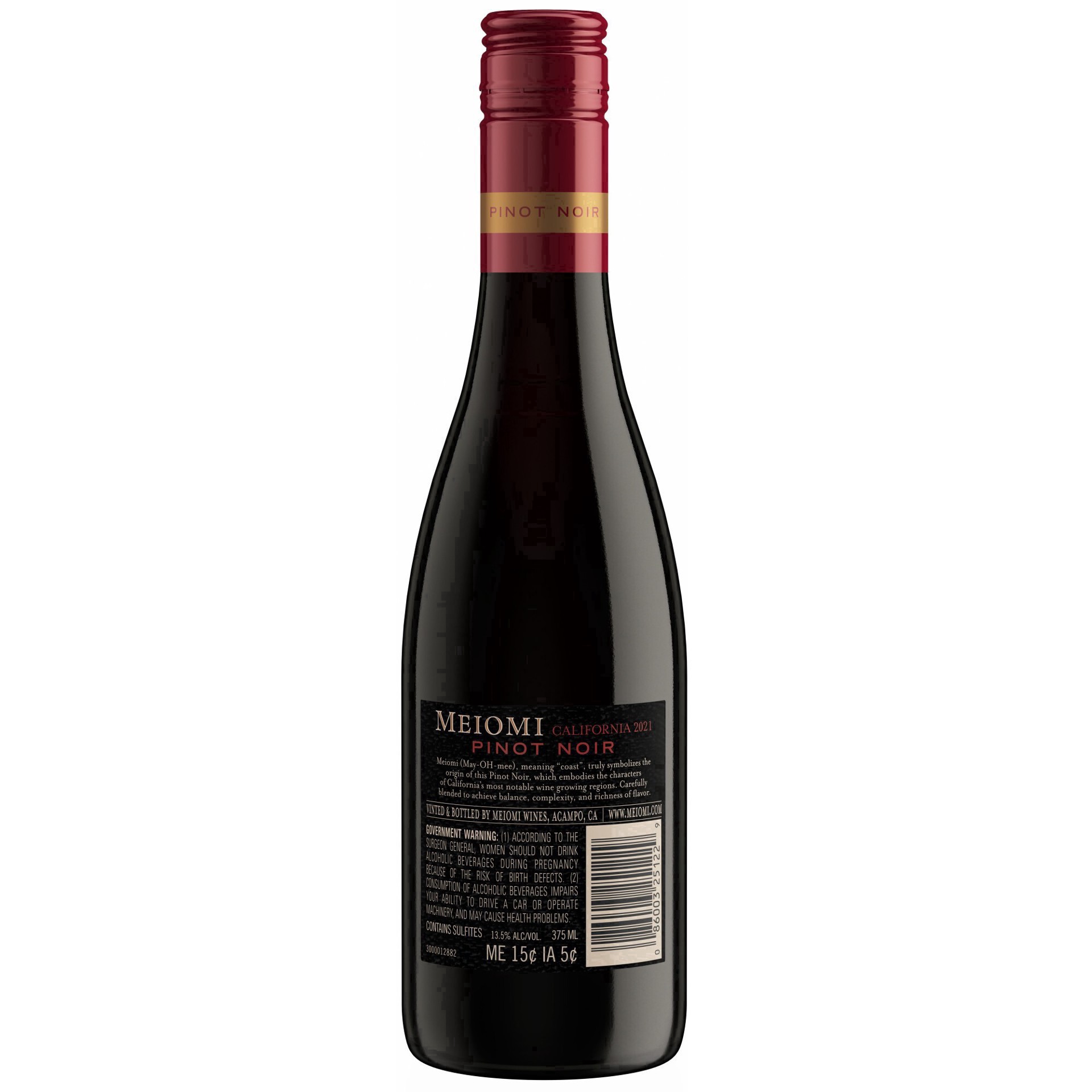 slide 2 of 25, Meiomi California Pinot Noir Red Wine, 375 mL Half Bottle, 12.68 fl oz