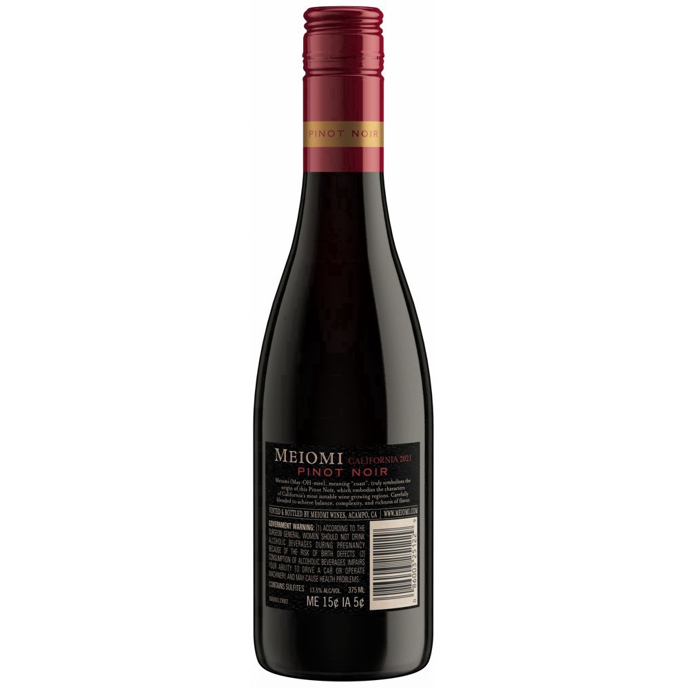 slide 18 of 25, Meiomi California Pinot Noir Red Wine, 375 mL Half Bottle, 12.68 fl oz