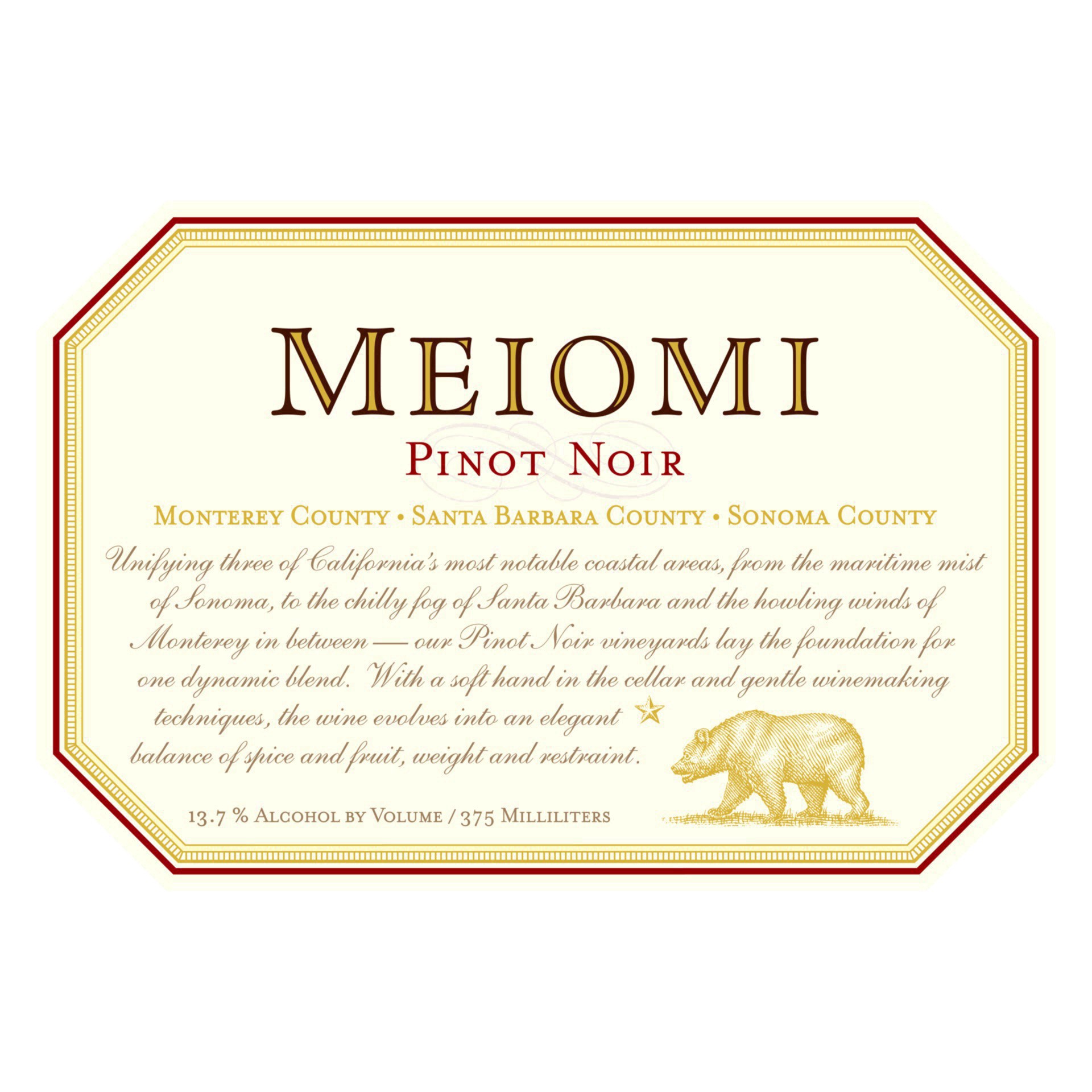 slide 6 of 25, Meiomi California Pinot Noir Red Wine, 375 mL Half Bottle, 12.68 fl oz