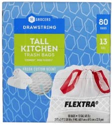 SE Grocers Cotton Scented Flexible Trash Bags 80 Count