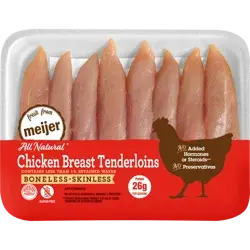 FRESH FROM MEIJER Meijer Boneless Skinless Chicken Breast Tenderloins 100% All Natural