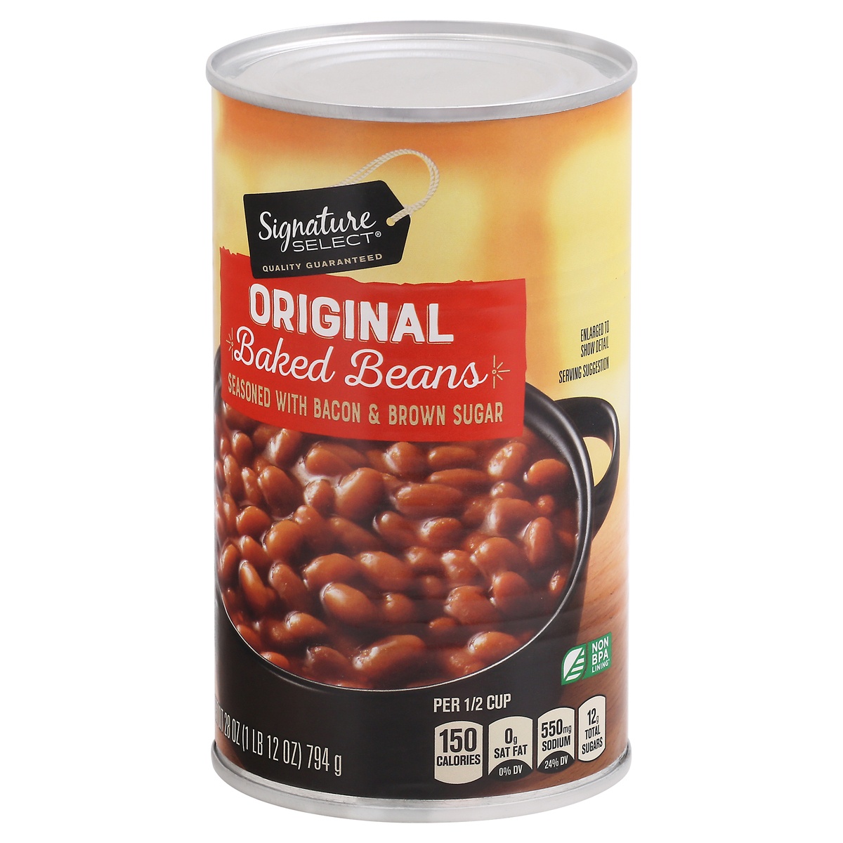 slide 3 of 9, Signature Select S Sel Baked Beans Original, 28 oz
