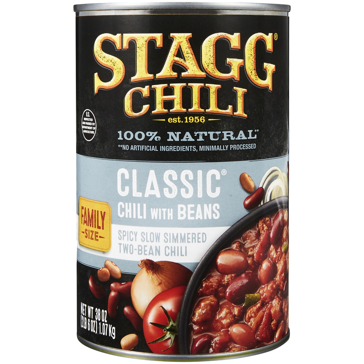 slide 6 of 7, Stagg Chili Classic Chili with Beans 38 oz. Pull-Top Can, 38 oz