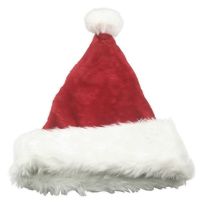 slide 1 of 1, Winter Wonderland Deluxe Plush Santa Hat - White/Red, 1 ct