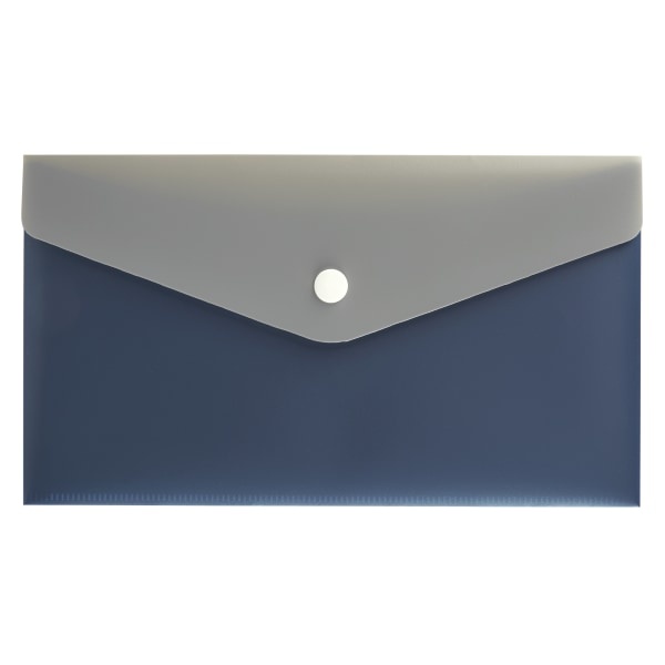 slide 1 of 1, Office Depot Brand Poly Envelope, 2'' Expansion, Check Size, Blue/Gray, 1 ct