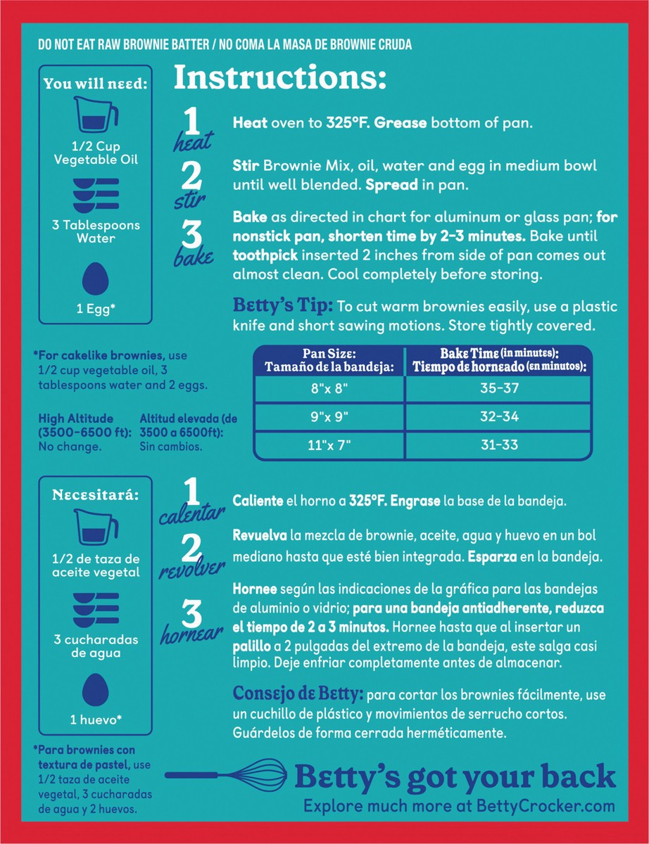slide 10 of 14, Betty Crocker Lower Sugar Brownie Mix, Double Chocolate Fudge, No Artificial Sweeteners, 14.7 oz, 14.7 oz