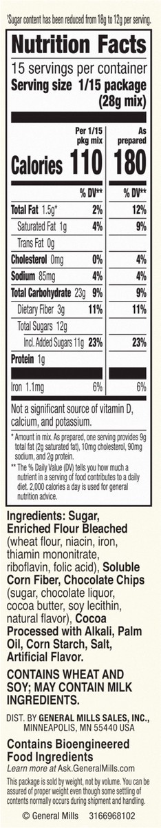 slide 13 of 14, Betty Crocker Lower Sugar Brownie Mix, Double Chocolate Fudge, No Artificial Sweeteners, 14.7 oz, 14.7 oz