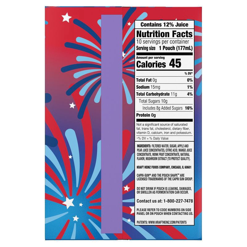 slide 3 of 11, Capri Sun Summer Blast Passion Fruit Mango flavored Juice Drink Blend, from concentrate with other natural flavor, 10 ct Box, 6 fl oz Pouches, 10 ct