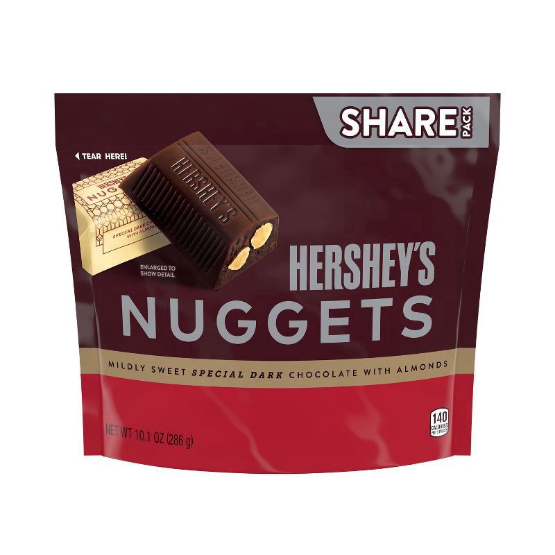 slide 1 of 76, Hershey's NUGGETS SPECIAL DARK Chocolate with Almonds Candy Share Pack, 10.1 oz, 10.1 oz