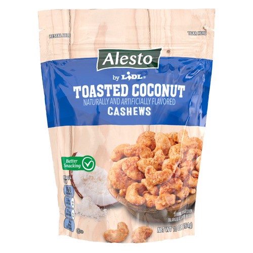 slide 1 of 1, Alesto cashews, toasted coconut, 10 oz